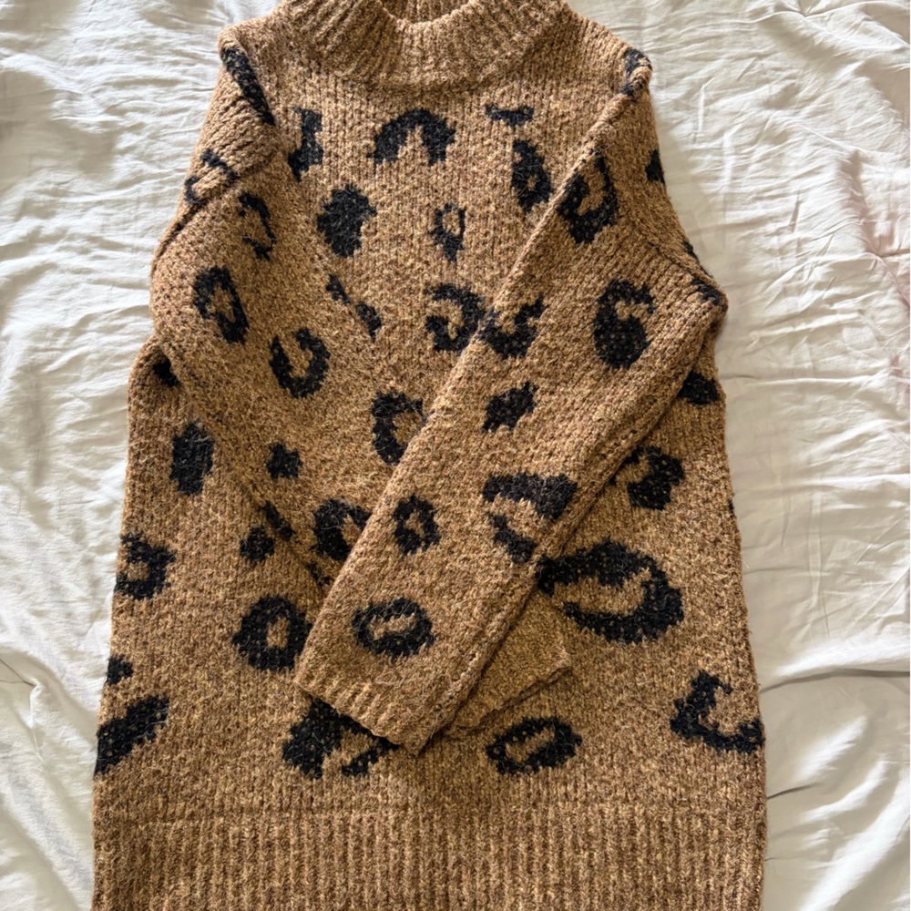 Leopard Print Cozy Sweater in Brown and Black